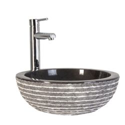 Lavabo en marbre Iris gris, 40 x 40 x 15 cm