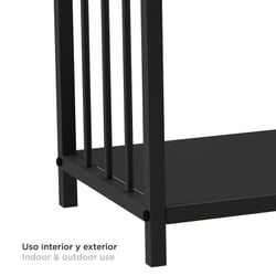 Portalegna in acciaio nero, 43 x 33 x 45 cm | Maniglia