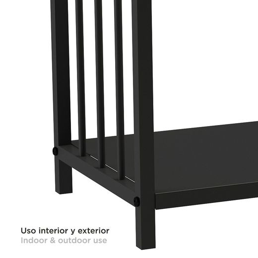 Portalegna in acciaio nero, 43 x 33 x 45 cm | Maniglia