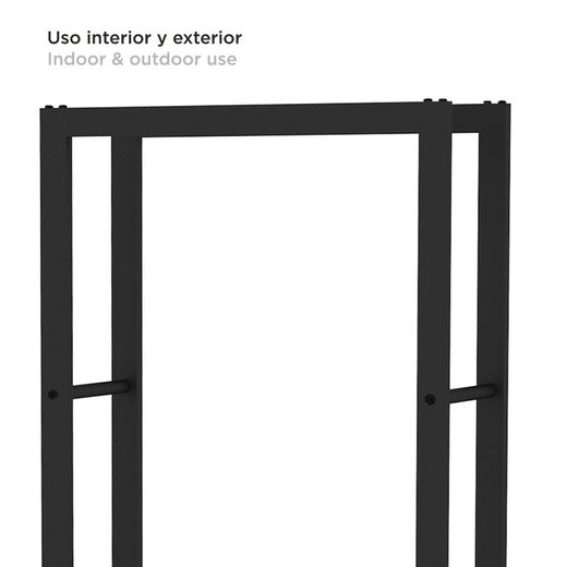 Portalegna in acciaio nero, 60 x 25 x 150 cm | Cremagliera