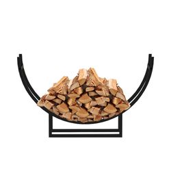 Portalegna in acciaio nero, 92 x 55 x 21 cm | Semicircolare
