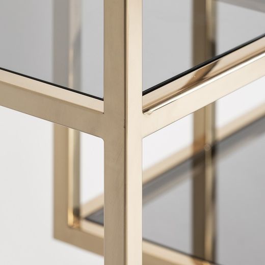 Bibliothèque Breisach en acier doré, 108 x 30 x 230 cm