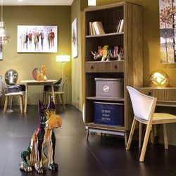 Wooden bookcase with 3 shelves and 2 drawers, 75x40x189 cm