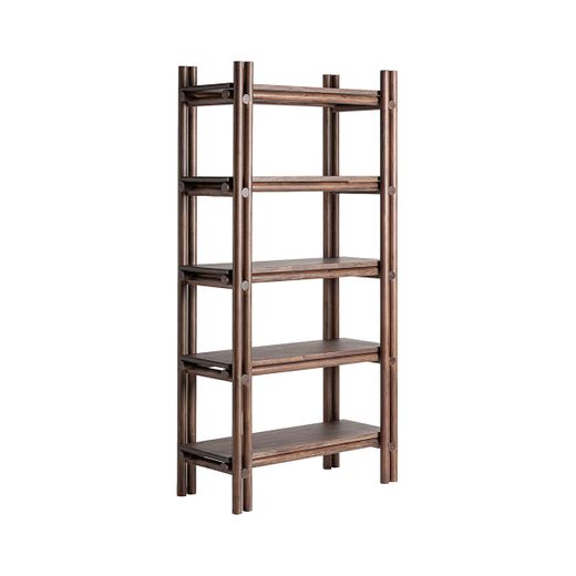 Librería de madera de acacia en marrón, 107 x 45 x 200 cm | Hambye