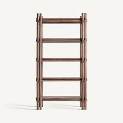 Librería de madera de acacia en marrón, 107 x 45 x 200 cm | Hambye