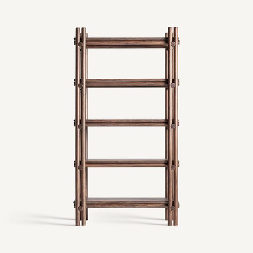 Librería de madera de acacia en marrón, 107 x 45 x 200 cm | Hambye