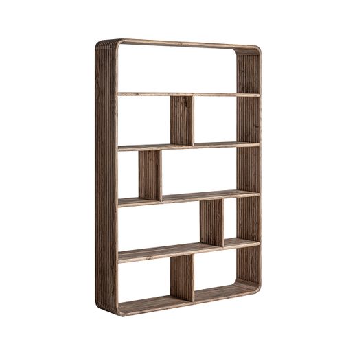 Librería de madera de olmo en marrón, 140 x 30 x 200 cm | Gloucester