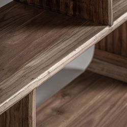 Librería de madera de olmo en marrón, 140 x 30 x 200 cm | Gloucester