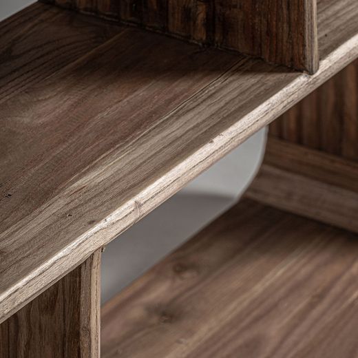 Librería de madera de olmo en marrón, 140 x 30 x 200 cm | Gloucester