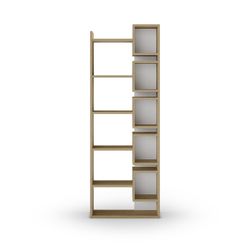 Libreria in legno di rovere e bianco, 60,4 x 22 x 168,5 cm | Eladi