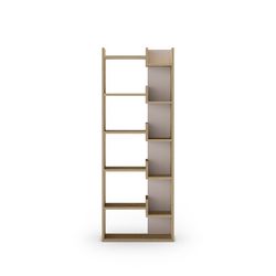 Wooden bookcase in oak and white, 60.5 x 22 x 162.4 cm | Klapo