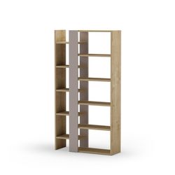 Ξύλινη βιβλιοθήκη σε δρυς και λευκό, 80 x 29,5 x 151 cm | Άξελ