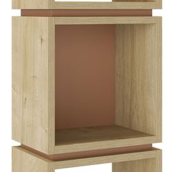 Estante de madeira em carvalho e terracota, 32 x 22,1 x 167,2 cm | Elevado