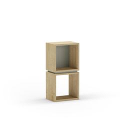 Wooden bookcase in oak and green, 32 x 22.1 x 66 cm | Lofty