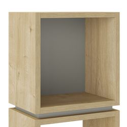 Wooden bookcase in oak and green, 32 x 22.1 x 66 cm | Lofty