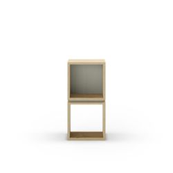 Wooden bookcase in oak and green, 32 x 22.1 x 66 cm | Lofty