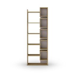Bibliothèque en bois coloris chêne et moka, 60,4 x 22 x 168,5 cm | Éladi