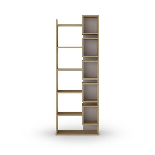 Bibliothèque en bois coloris chêne et moka, 60,4 x 22 x 168,5 cm | Éladi