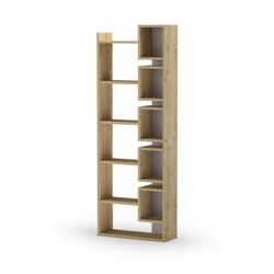 Bibliothèque en bois coloris chêne et moka, 60,4 x 22 x 168,5 cm | Éladi