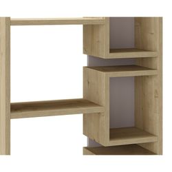 Bibliothèque en bois coloris chêne et moka, 60,4 x 22 x 168,5 cm | Éladi