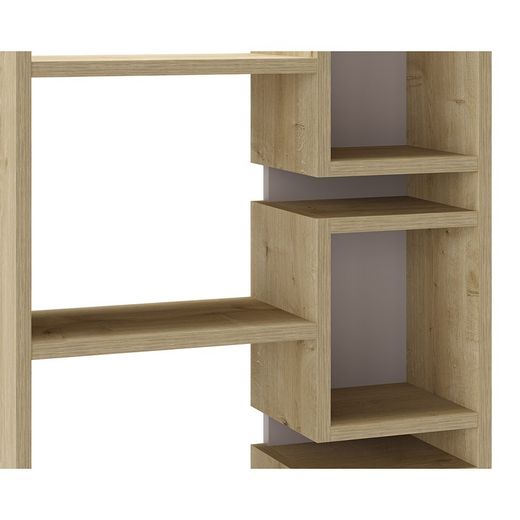Bibliothèque en bois coloris chêne et moka, 60,4 x 22 x 168,5 cm | Éladi