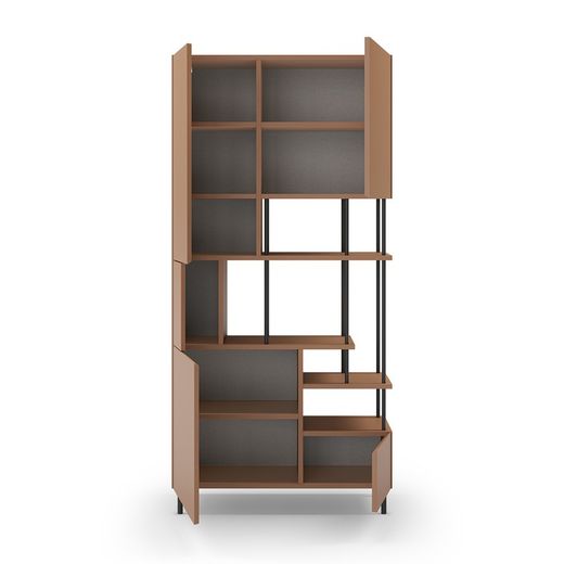 Terracotta wooden bookcase, 84 x 34 x 175 cm | Perla
