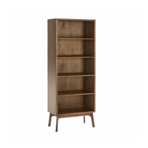 Librería de madera natural velado con 5 estantes, 70x36x181 cm