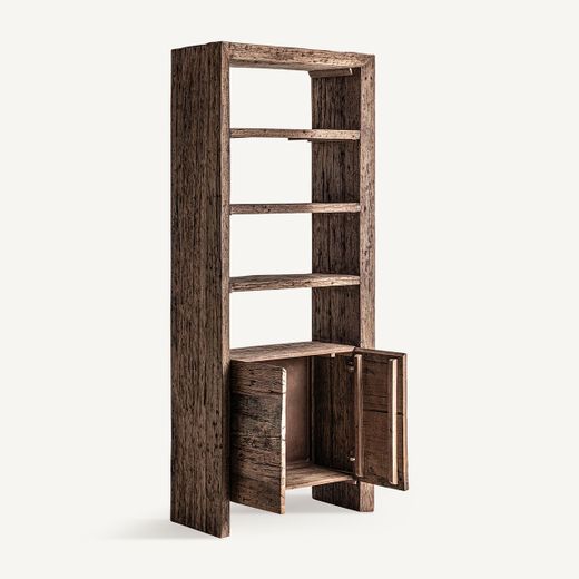 Librería de madera recuperada en marrón, 90 x 40 x 220 cm | Samsun