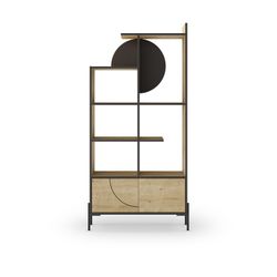 Estante de madeira e metal em carvalho e antracite, 88,5 x 30 x 180 cm | Dubai