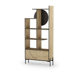 Estante de madeira e metal em carvalho e antracite, 88,5 x 30 x 180 cm | Dubai