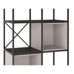 Wood and metal bookcase in black and cream, 70.5 x 39 x 179 cm | Anya
