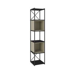 Black and green metal and wood bookcase, 36 x 39 x 179 cm | Anya