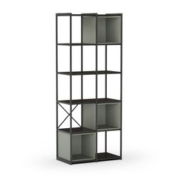 Black and green metal and wood bookcase, 70.5 x 39 x 179 cm | Anya