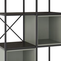 Black and green metal and wood bookcase, 70.5 x 39 x 179 cm | Anya