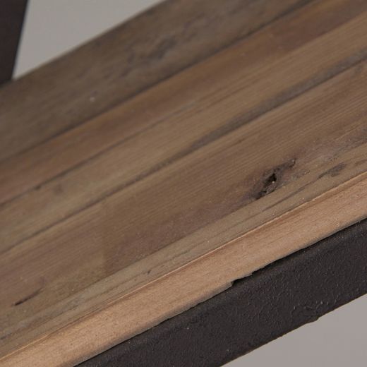 Black/Wood Ivalo Recycled Pine Bookcase, 160x45x245cm