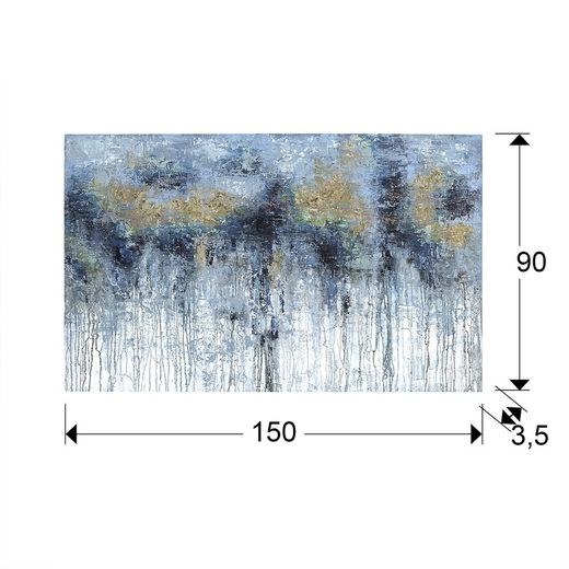 Aquas Abstrakte Leinwand, 150x4x90cm