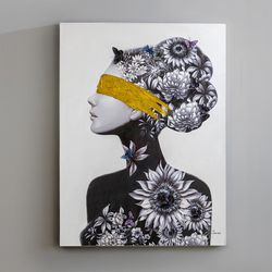 Leinwand Büste Profil II, 90x4x120cm