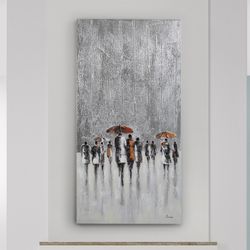 Tela Persone sotto la pioggia Sta piovendo, 70x4x140cm