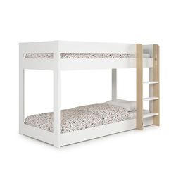 90 cm bunk bed in natural and white pine, 197 x 107.4 x 131.5 cm | Angel