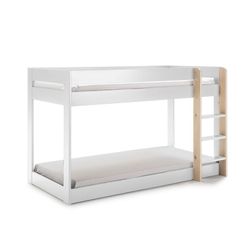 90 cm bunk bed in natural and white pine, 197 x 107.4 x 131.5 cm | Angel