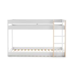 90 cm bunk bed in natural and white pine, 197 x 107.4 x 131.5 cm | Angel