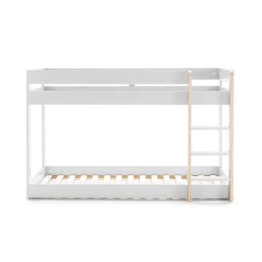 90 cm bunk bed in natural and white pine, 197 x 107.4 x 131.5 cm | Angel
