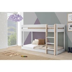 90 cm bunk bed in natural and white pine, 197 x 107.4 x 131.5 cm | Angel