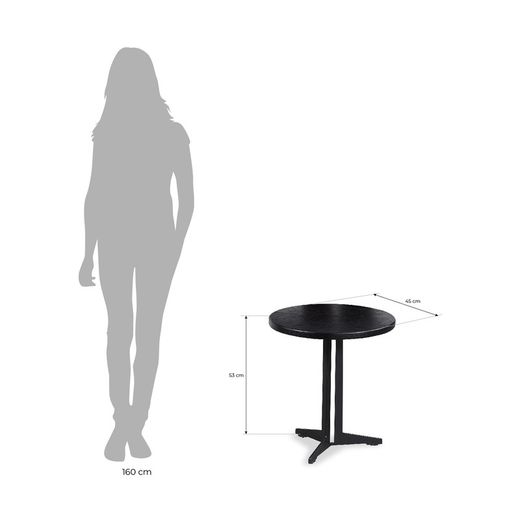 Μικρό ΟΣΛΟ | Μαύρο ξύλινο βοηθητικό τραπέζι Ø45 x 45 cm