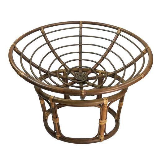 Sillón con Cojín Macarella de Ratán Natural, Ø100 cm