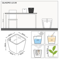 Autowire Flower Pot Lechuza Quadro Premium 28 LS Complete Kit Gray