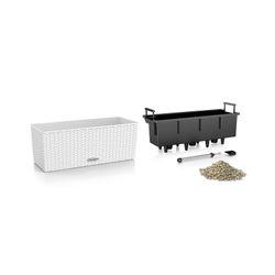 Jardinera con Autorriego Trend Balconera Cottage 50 Blanca, 50x19x19 cm