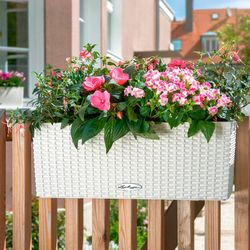 Jardinera con Autorriego Trend Balconera Cottage 50 Blanca, 50x19x19 cm