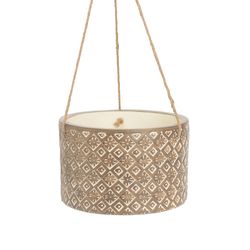Maceta Colgante de Magnesia Beige, Ø25x16 cm