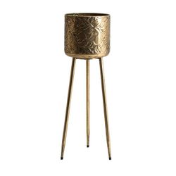 Macetero Angon de Hierro Dorado Ø28x80 cm